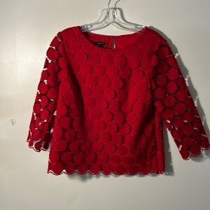 Talbots Polka Dotty Box Cut Top